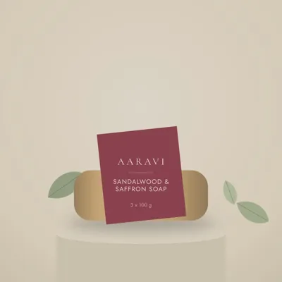 Sandalwood & Saffron Soap (Pack of 3) — styled