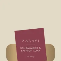 Sandalwood & Saffron Soap (Pack of 3) — label detail
