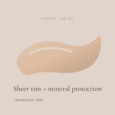 Tinted Mineral Sunscreen SPF 40 — texture and key ingredients